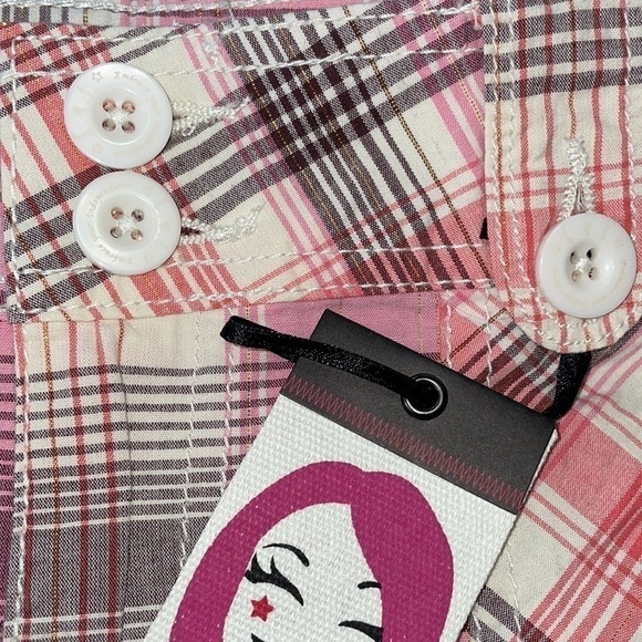 NWT LEI Pink Plaid shorts- Barbiecore - size 9 - Picture 3 of 10